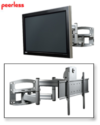 Articulating Dual Wall Arm Mount With Vertical Adjustment For 42" To 71" Flat Panel Screens, Universal Adapter Plate