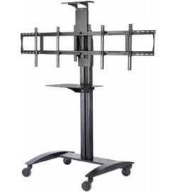 Flat Panel Video Conferencing Tv Cart For Two 40" To 55" Tvs